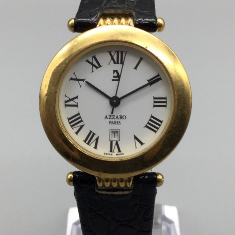 Loris Azzaro Paris Watch Women 31mm Gold Tone Date Black
