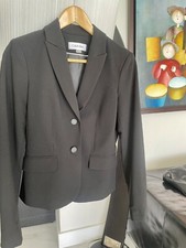 CALVIN KLEIN Black 2-Button Blazer/Jacket Size 2 Lined Petite