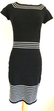 Max Studio Stretch Sweater Dress Short Black Knit Stretch S 