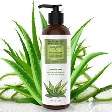 Aloe Vera Gel ORGANIC Aloe, 355ml, Made in USA with Free shipping, PERFECT DIY