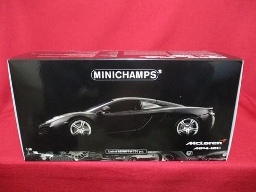1:18 Scale McLaren MP4-12C Matt Black Diecast Model Car Minichamps Spark Autoart