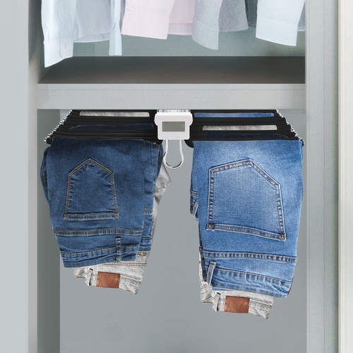 Pull Out Trousers Rack,Double-Row 22 Arms Jeans Hangers for Closet Trousers Rack