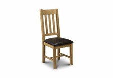 Julian Bowen Astoria Waxed Solid Oak Brown Faux Leather Dining Chair
