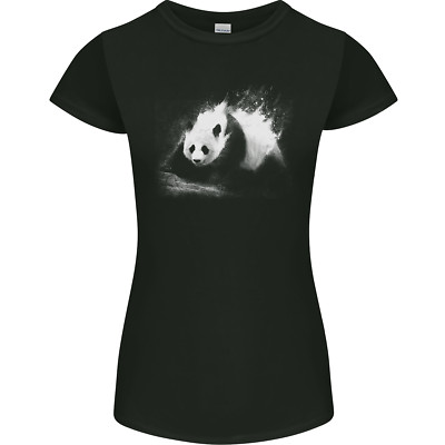 Abstrakter Panda Bär Ökologie Damen Zierlich Schnitt T-Shirt