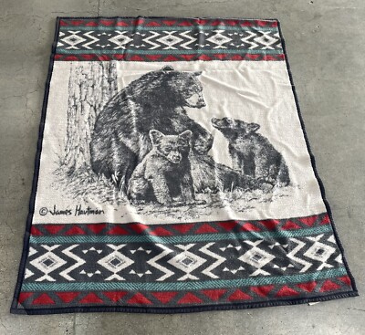 Blanket Vintage Biederlack Bear Blanket Vintage Biederlack Blanket