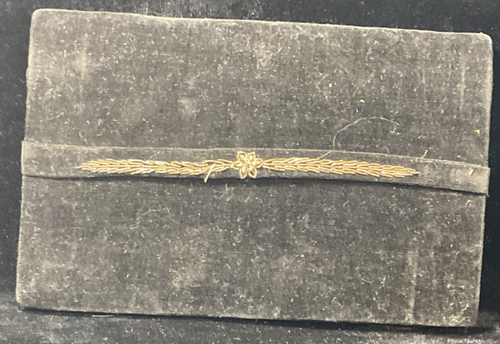 Vintage black velour handbag/clutch/purse with silver wire embroidered - Picture 2 of 9