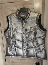 Cripple Creek Ranchwear Jacket Women XXL Silver Metallic Puffer Western Vest 