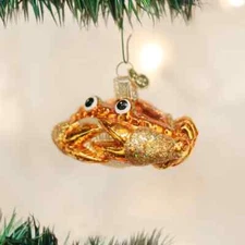 OLD WORLD CHRISTMAS CRAB LOUIE GLASS NAUTICAL COASTAL CHRISTMAS ORNAMENT 12022