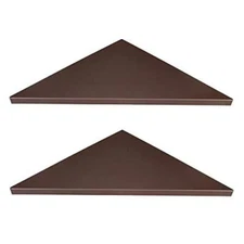 evron Corner Mounting Shelf,Easy to Install Wall Corner Shelf,Set of 2 (Brown