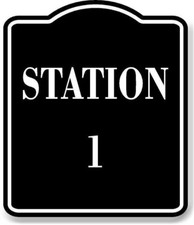 Station 1 BLACK Aluminum Composite Sign
