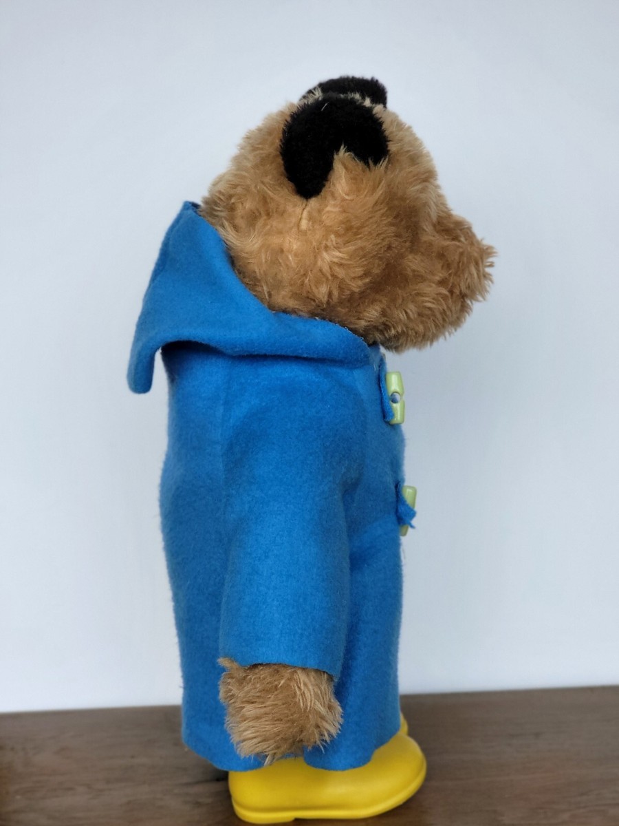Vintage Paddington Bear Doll Raincoat Rain Boots Blue Yellow Toy