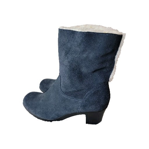 Clarks Bendables Ankle Boots Booties Womens Faux Fur Blue