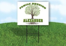 ALEXANDER FAMILY REUNION GR TREE 18 in x24 in Yard Sign Road Sign with Stand