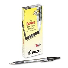 Pilot Better Ballpoint Pen Black Ink Ribbed Grip Refillable Tinted Barrel