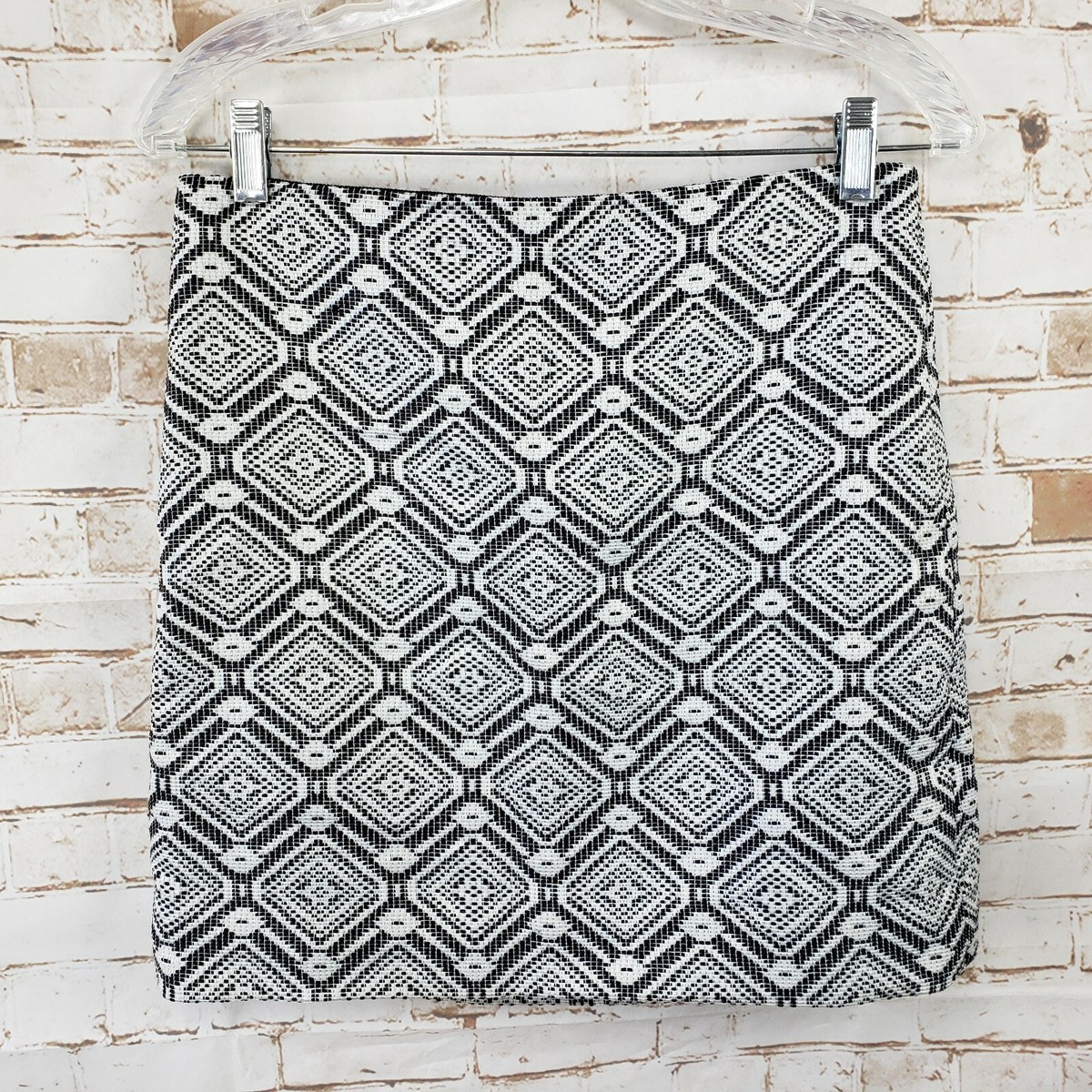 Jupe Droite (Pencil) J.Crew Noire Et Blanche Imprimée - Taille 2 - Occasion Très Bon État