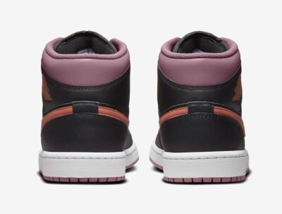Nike Air Jordan 1 Mid Shoes Sky J Mauve Black Orange Men Nike Air Jordan 1 Mid Shoes Sky J Mauve Black Orange Men