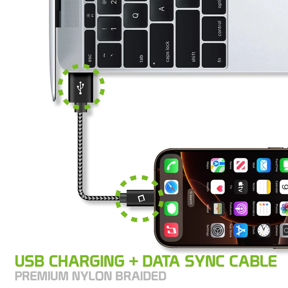 Cellet 5-Inch Nylon Braided Data Sync / Charging USB-C Cable - Image 4 of 4