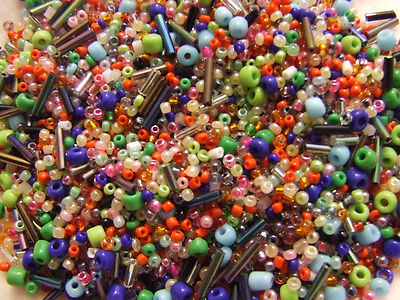 Gemischte bunte Rocailles Bugles Glas Keramik Perlen 10/0,11/0,6/0,2-4mm Restposten