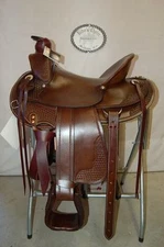 16" G.W. CRATE RANCH ROPING SADDLE MADE IN BRYANT ALABAMA