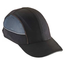 SKULLERZ BY ERGODYNE 8960 Bump Cap,Front Brim,Hook-and-Loop,Black 48Z848