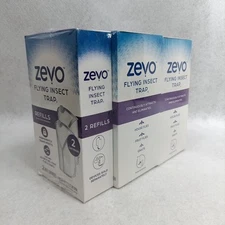 Zevo Flying Insect Trap – Set of 2 Starter Kits & 2 Additional Refill Cartridges