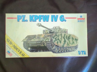 Vintage NIB PZ KPFW IV G Tank Model Kit 8309 ESCI Italy 1/72 Scale