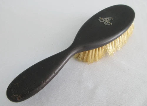 Antique Hair Brush Ebony Paddle Silver A Monogram Dressing Table Dresser Black