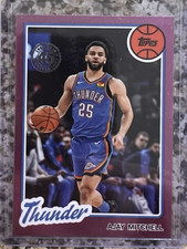 2025-26 Topps Basketball, '80-'81 Pink Retro Insert Ajay Mitchell #80BK-12, BC1