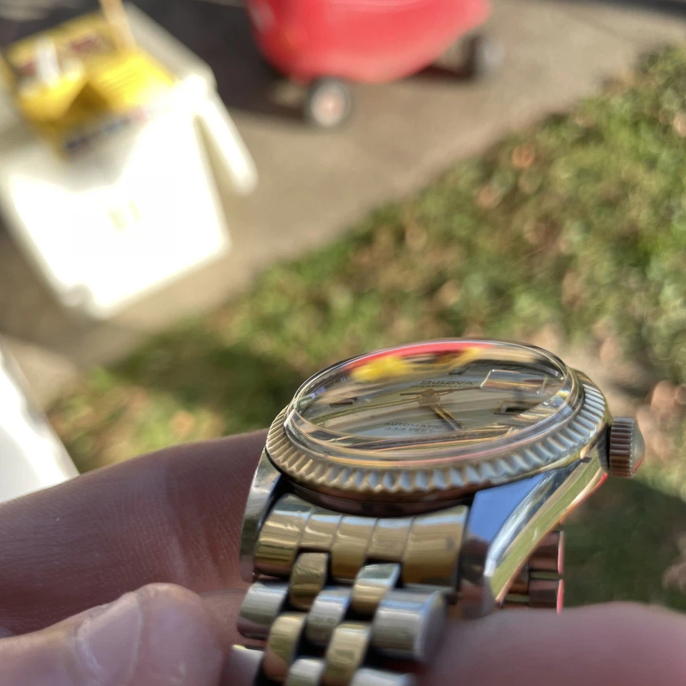 Vintage 1970 Bulova Oceanographer Automatic 333ft, 10K Bezel, Original Bracelet! - Image 3 of 4