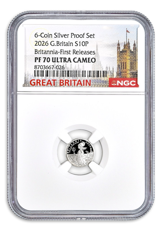 2026 10P Great Britain Silver 1/20 oz Proof Britannia NGC PF70 First Releases
