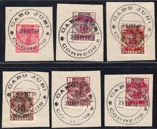 CAPE JUBY: 1916 Stamps of Rio de Oro Ovpt in Red/Green Sg 1 4a F.Used Cat £198