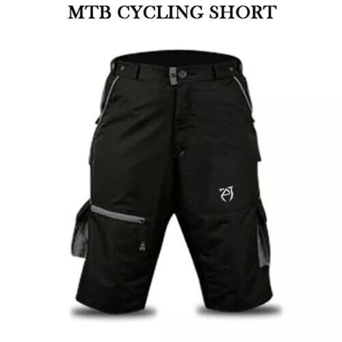 Mens Cycling Cargo Shorts with Removable Liner Baggy MTB 6 Pockets Nylon Ripstop