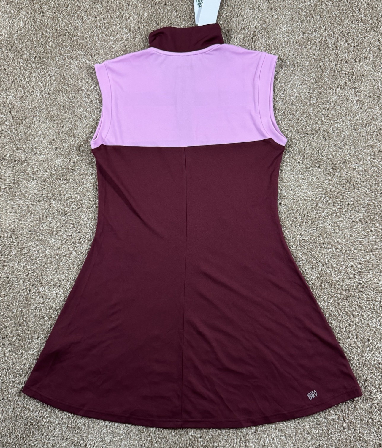 Lacoste Dress Women's Size 36 Short Sleeve Slim Fit Pink Stretch 1/4 Zip Dry NEW thumbnail 3