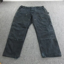 Vtg Carhartt Pants Mens 40x30 Black B01 Double Knee Duck Work Dungaree Made USA