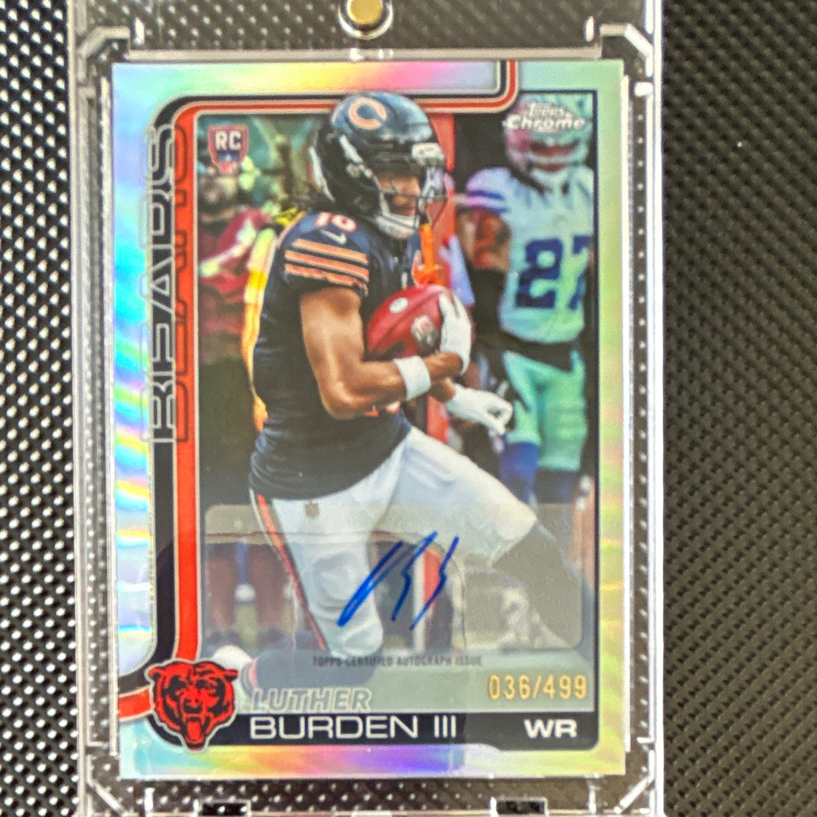 Luther Burden III #RA-LB Football Cards 2025 Topps Chrome Rookie Autograph trading card — raw and PSA graded price guide