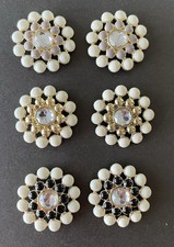 Lindsay Phillips Shoe Snaps Lot Of 3 Pairs Black Cream Gold Tone Gorgeous