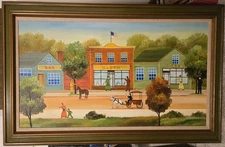 Beautiful Original Folk Art Painting by SIMON ZOTO .. Excellent Condition!