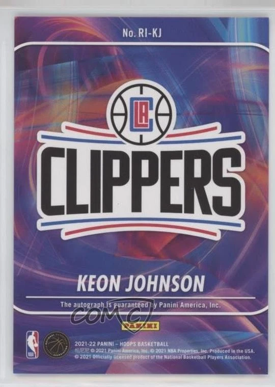 2021-22 Panini NBA Hoops Rookie Ink Keon Johnson #RI-KJ Auto RC - Image 2 of 2