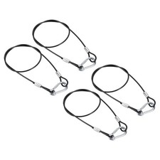 4 Set 3mmx70cm/2ft Safety Steel Cable Luggage Lock Security Wire Rope with Hook