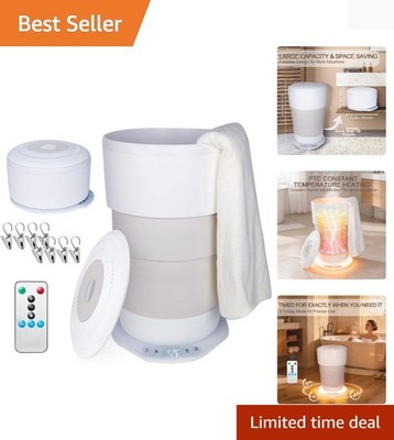 Electric 23L Towel Warmer with 3 Heat Levels - Foldable Design for Easy Storage