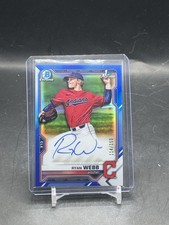 2021 Bowman Draft Base Auto Blue #CDA-RW Ryan Webb /150 - Cleveland Indians