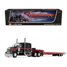 First Gear Kenworth W900L Black & Red Sleeper Truck
