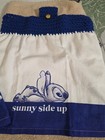 Disney Handmade Crocheted Kitchen Towels 14" Stitch Sunnyside Up New (2) — photo 3