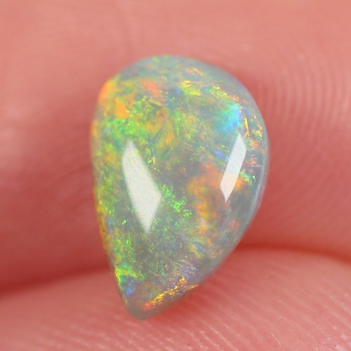 1.39ct Dark Australian Opal, Natural Solid Opal Polished Cabochon 7 x 9.4mm - Picture 4 of 7