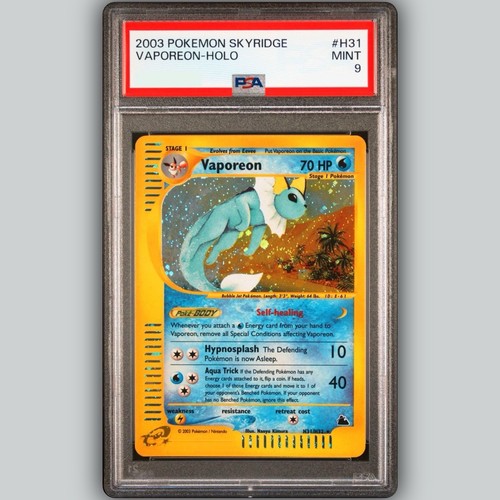2003 POKEMON SKYRIDGE #H31 VAPOREON HOLO PSA 9 💫 SWIRL 💦