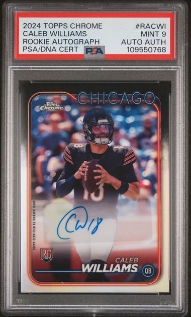 2024 Caleb Williams Topps Chrome Rookie Autographs RC Auto RACWI PSA 9 Auto Auth