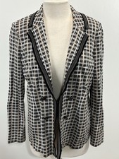 NEW Ming Wang Knit Blazer Sweater Jacket Women s Medium Double Breasted Look