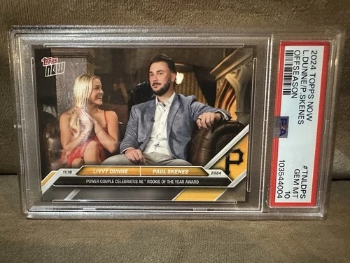 2024 TOPPS NOW PAUL SKENES / LIVVY DUNNE OFF SEASON PSA 10 GEM MINT PIRATES