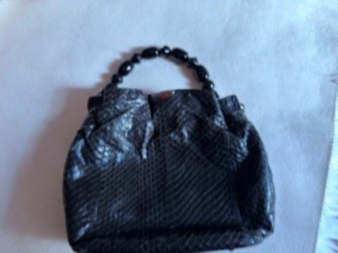 Christian Dior python skin beaded handle malice b… - image 3