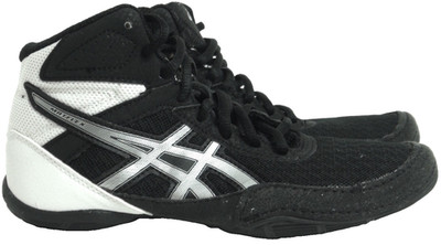 Asics Matflex 6 Wrestling Shoes Kids 4.5 Black/White/Metalic  1084A007 Mid-Top